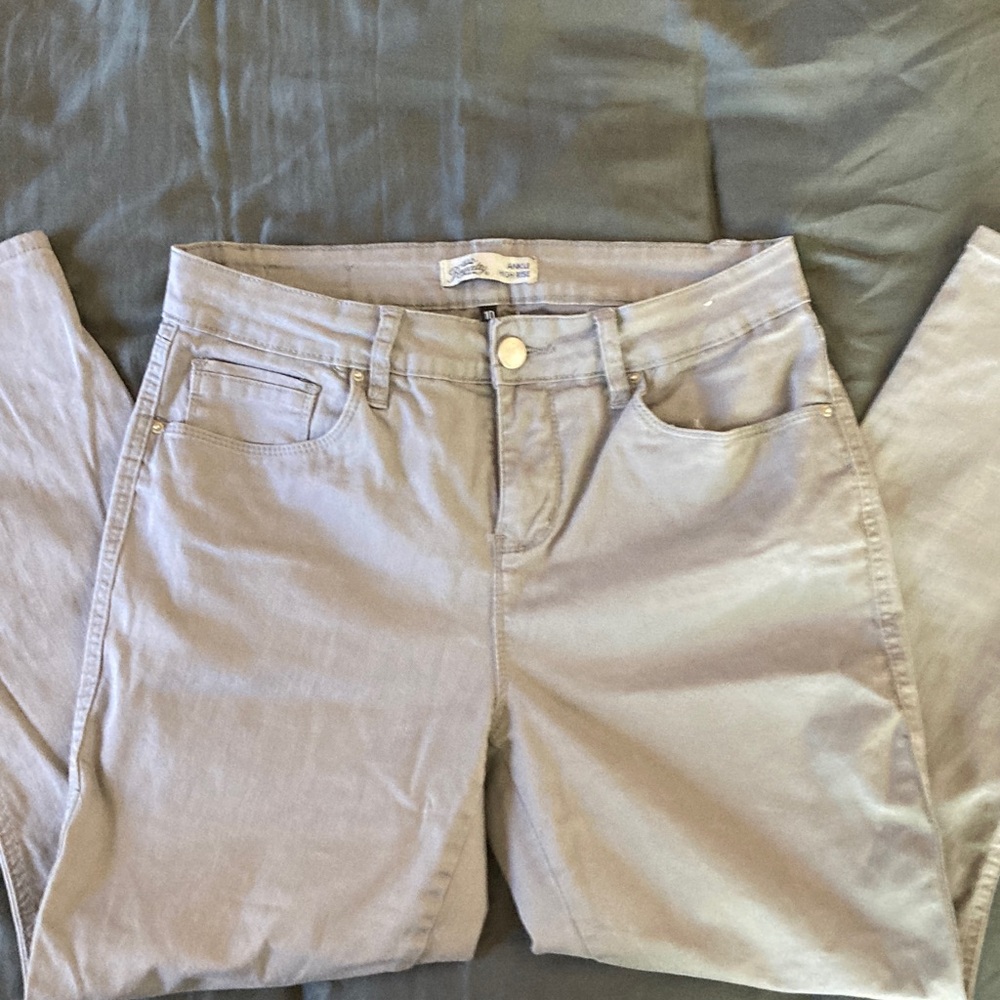 Royalty For Me Light Gray Ankle & High-rise Jeans